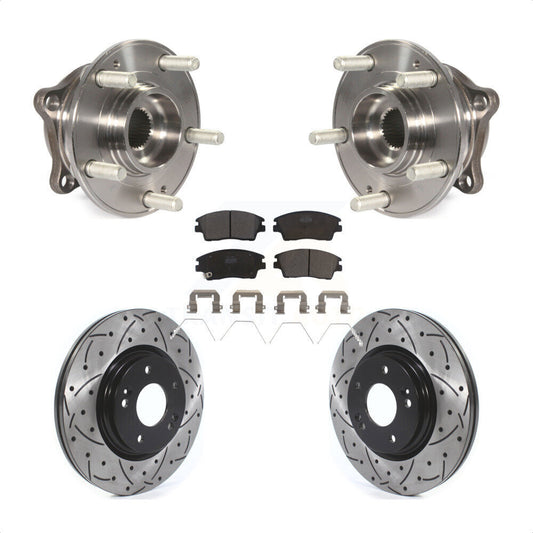 Hub Bearing Drill Slot Brake Rotor Pad Front Kit For Hyundai Tucson Kia Sportage