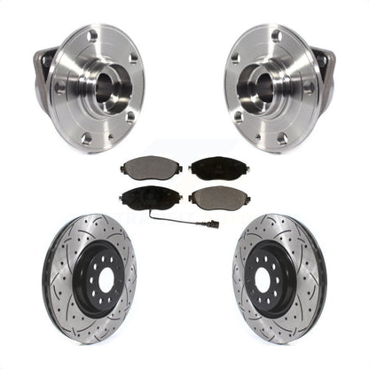 Hub Bearing Drill Slot Brake Rotor Pads Front Kit For Volkswagen Tiguan Jetta Q3