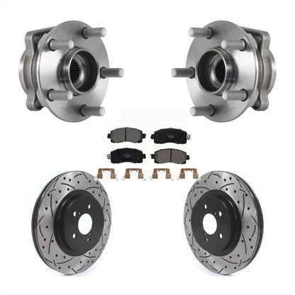 Hub Bearing Drilled Slot Brake Rotor Pads Front Kit For Subaru Crosstrek Impreza