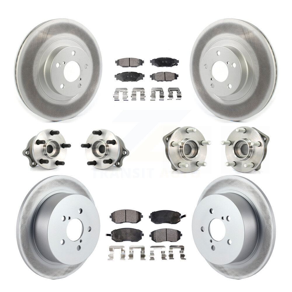 Hub Bearing Coat Brake Rotor Pad Front Rear Kit (10Pc) For Subaru Outback Legacy