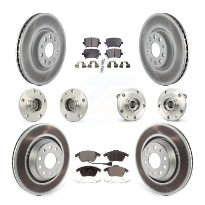 Hub Bearing Coat Brake Rotor Pads Front Rear Kit (10Pc) For Volkswagen Passat CC