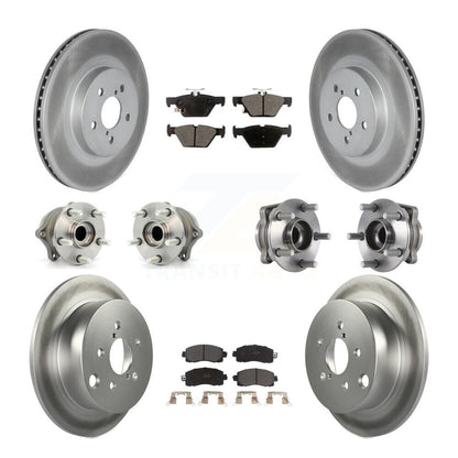Hub Bearing Coated Brake Rotor & Pads Front Rear Kit (10Pc) For Subaru Crosstrek