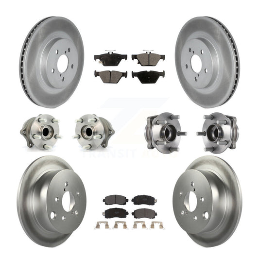 Hub Bearing Coated Brake Rotor & Pads Front Rear Kit (10Pc) For Subaru Crosstrek
