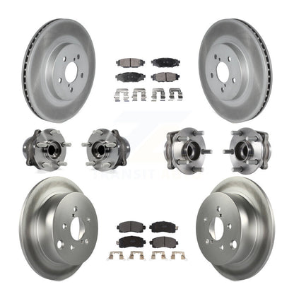 Hub Bearing Coated Brake Rotor & Pads Front Rear Kit (10Pc) For Subaru Crosstrek
