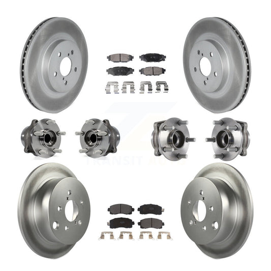 Hub Bearing Coated Brake Rotor & Pads Front Rear Kit (10Pc) For Subaru Crosstrek