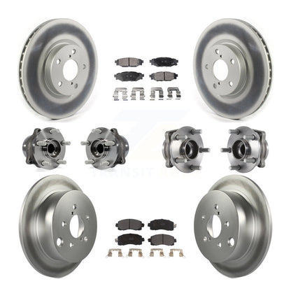 Hub Bearing Coated Disc Brake Rotor Pad Front Rear Kit (10Pc) For Subaru Impreza