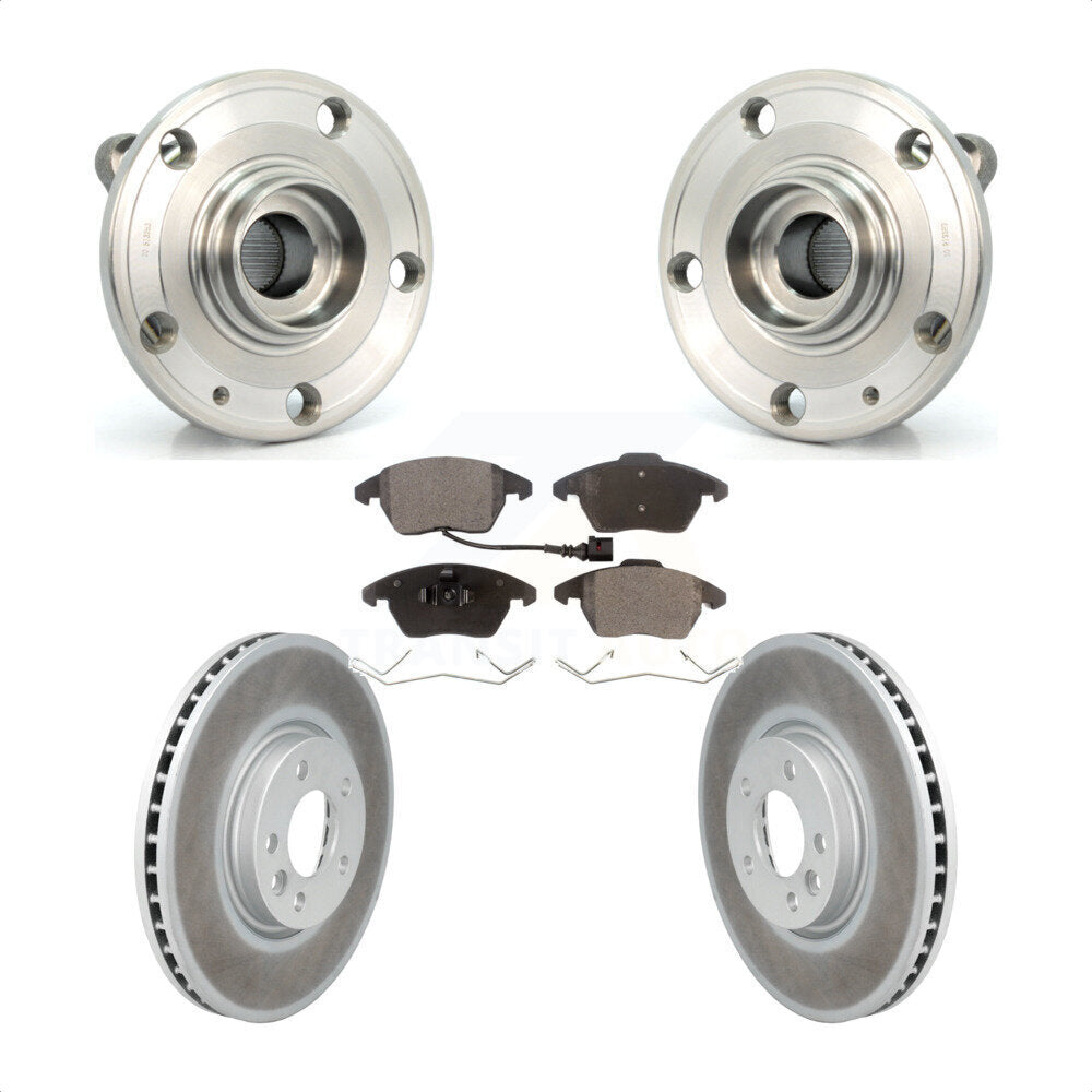 Hub Bearing Assembly Coated Disc Brake Rotor And Pad Front Kit For Volkswagen CC