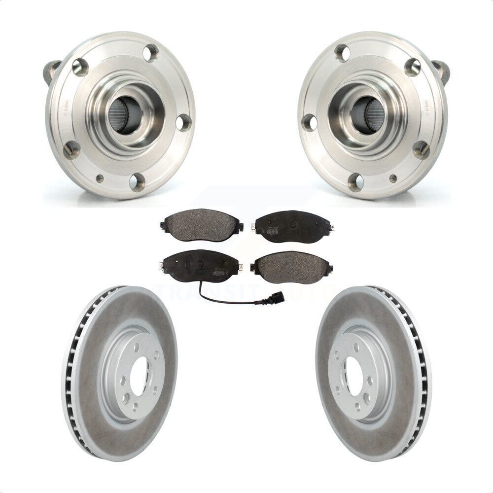 Hub Bearing Assembly Coated Disc Brake Rotor Pad Front Kit For Volkswagen CC AWD