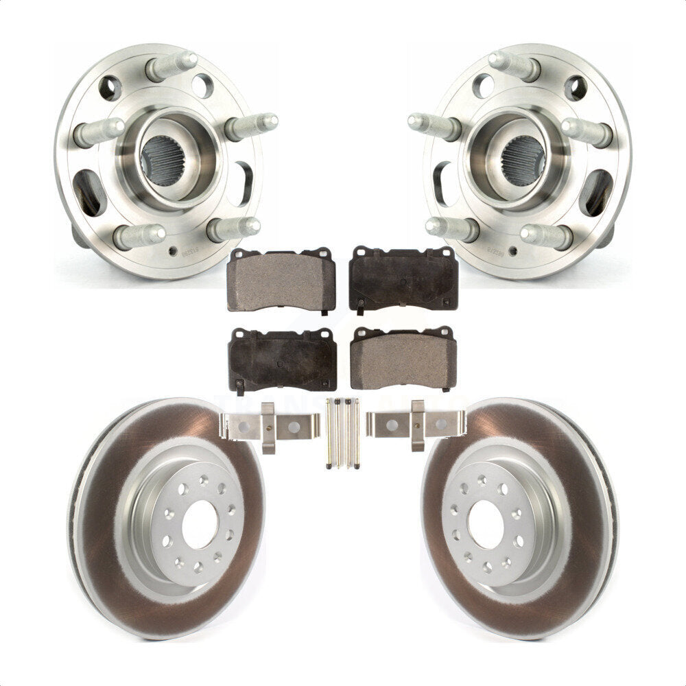 Hub Bearing Assembly Coated Disc Brake Rotor And Pads Front Kit For Cadillac CTS