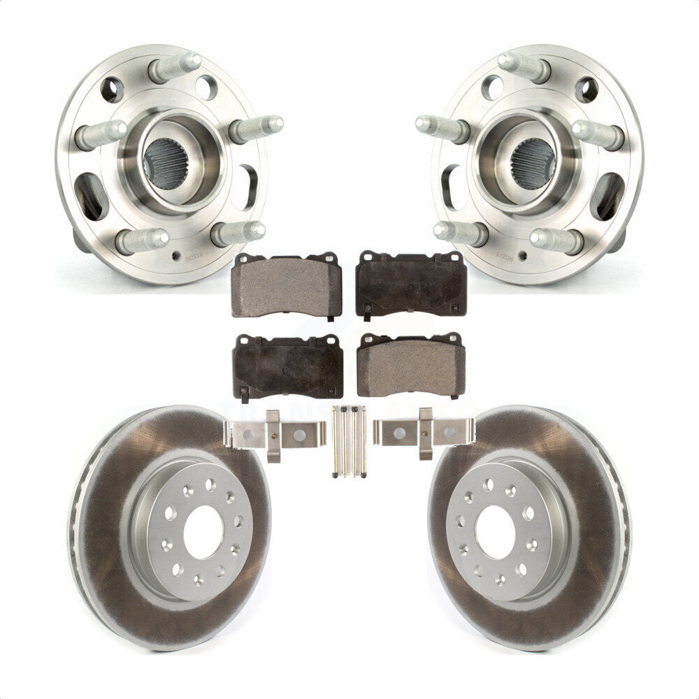 Hub Bearing Assembly Coated Disc Brake Rotor And Pads Front Kit For Cadillac CTS
