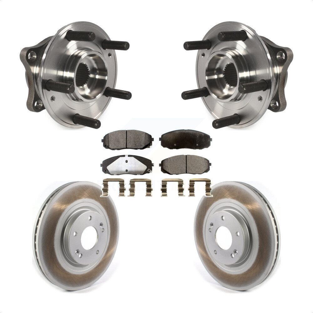 Hub Bearing Assembly Coated Brake Rotor & Pad Front Kit For 2015-2021 Kia Sedona