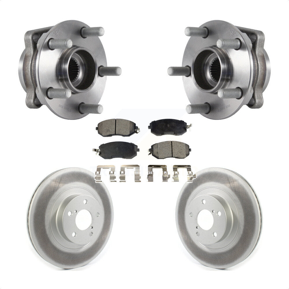 Hub Bearing Coated Brake Rotor & Pads Front Kit For Subaru Forester Crosstrek XV