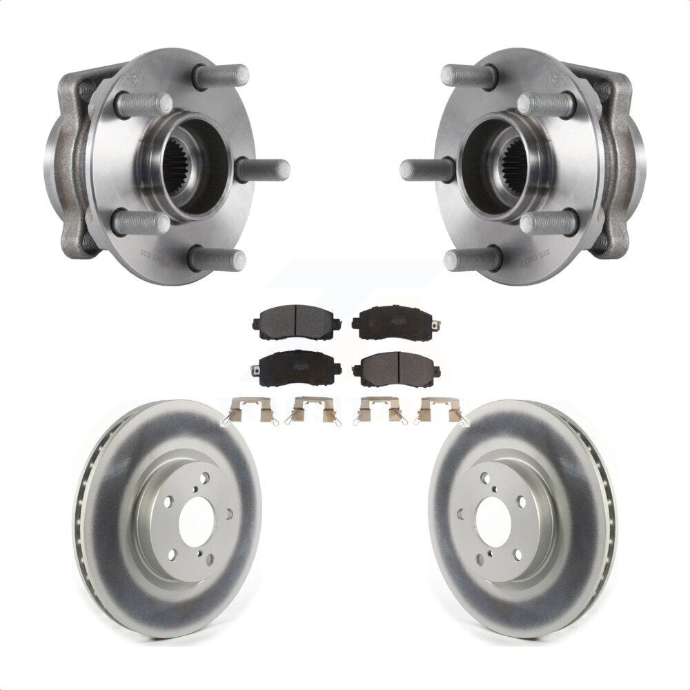 Hub Bearing Assembly Coated Disc Brake Rotor & Pads Front Kit For Subaru Impreza