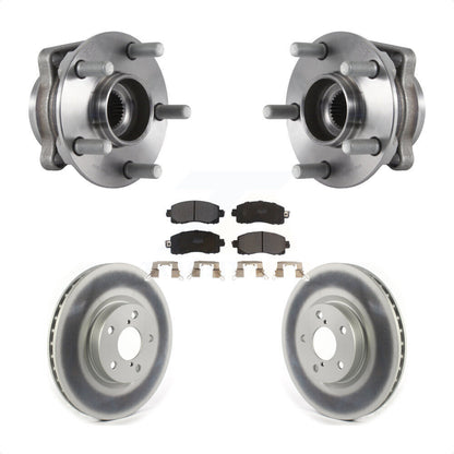 Hub Bearing Assembly Coated Disc Brake Rotor & Pads Front Kit For Subaru Impreza