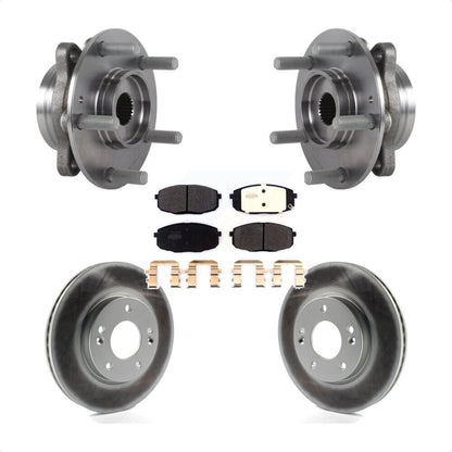 Hub Bearing Coated Brake Rotor & Pads Front Kit For Kia Forte Hyundai Elantra GT