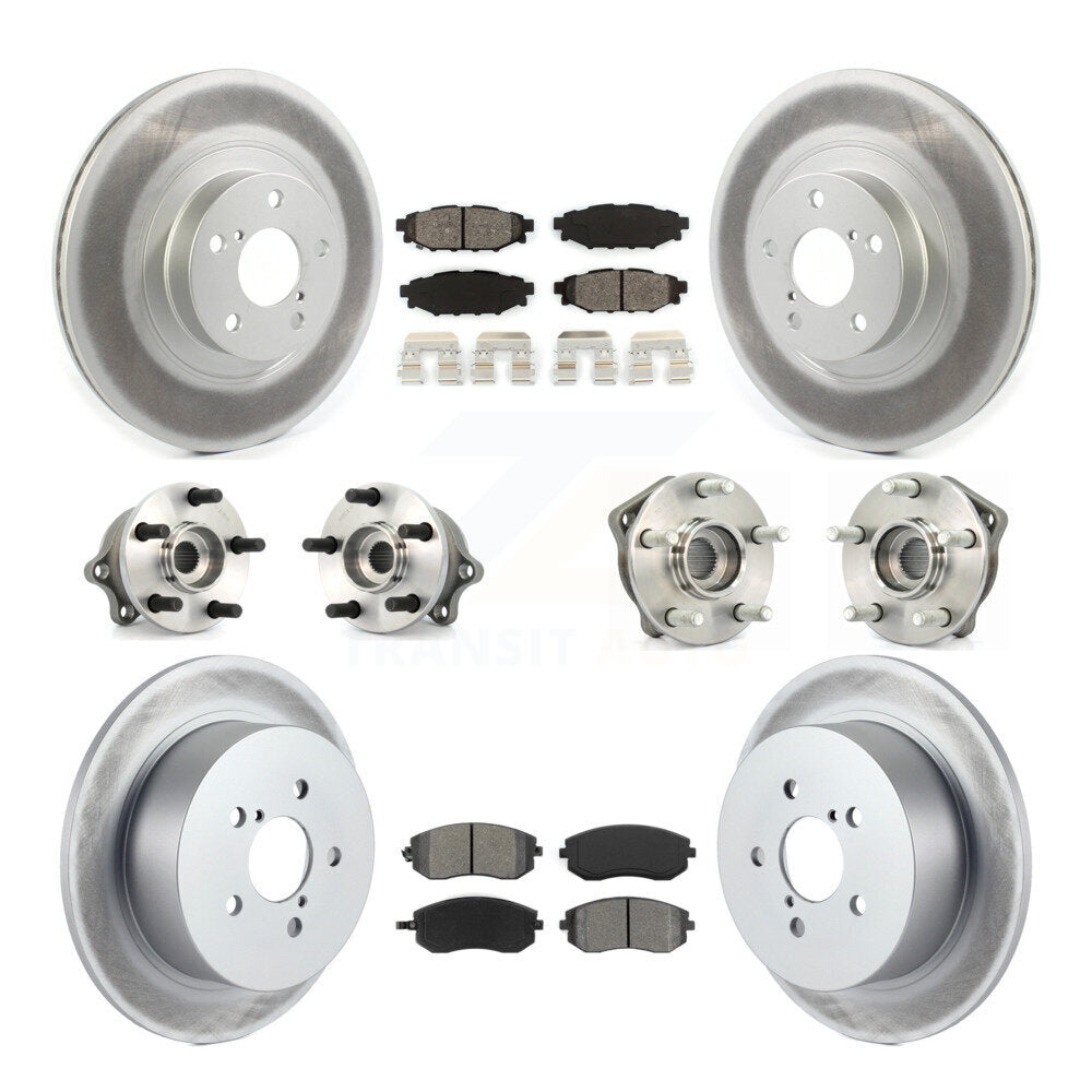 Hub Bearing Coat Brake Rotor Pad Front Rear Kit (10Pc) For Subaru Outback Legacy