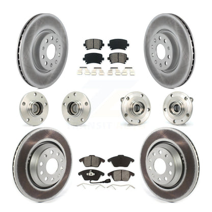 Hub Bearing Coat Brake Rotor Pads Front Rear Kit (10Pc) For Volkswagen Passat CC