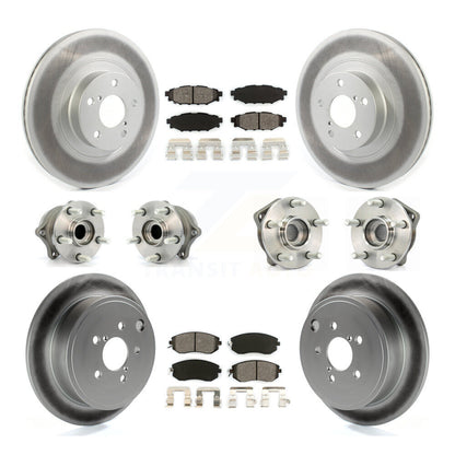 Hub Bearing Coat Brake Rotor Pad Front Rear Kit (10Pc) For Subaru Impreza Legacy
