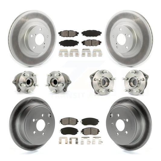 Hub Bearing Coat Brake Rotor Pad Front Rear Kit (10Pc) For Subaru Impreza Legacy