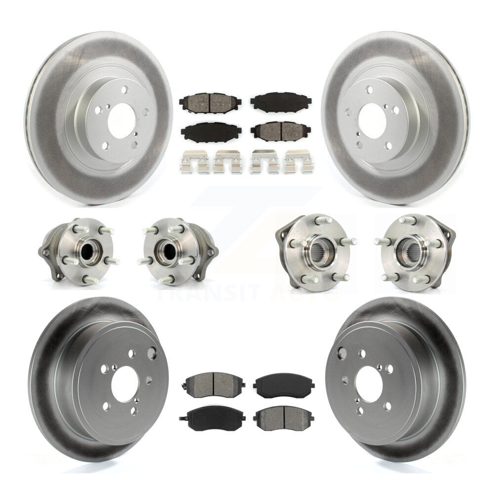 Hub Bearing Coat Brake Rotor Pad Front Rear Kit (10Pc) For Subaru Outback Legacy