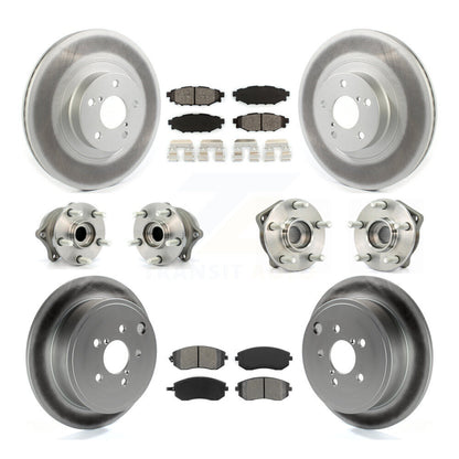 Hub Bearing Coat Brake Rotor Pad Front Rear Kit (10Pc) For Subaru Outback Legacy