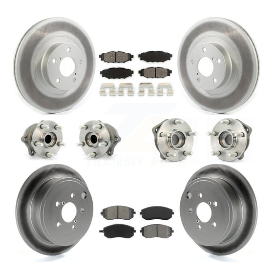 Hub Bearing Coat Brake Rotor Pad Front Rear Kit (10Pc) For Subaru Outback Legacy