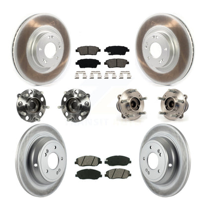 Hub Bearing Coat Brake Rotor Pads Front Rear Kit (10Pc) For Hyundai Genesis 3.8L