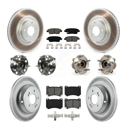 Hub Bearing Coated Brake Rotor And Pad Front Rear Kit (10Pc) For Hyundai Genesis