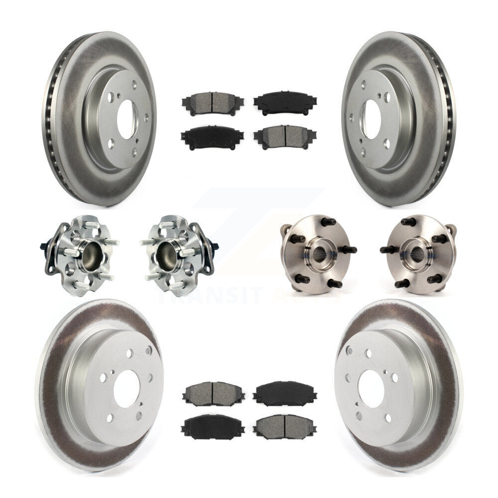 Hub Bearing Coat Brake Rotor Pads Front Rear Kit (10Pc) For 12-18 Toyota Prius V