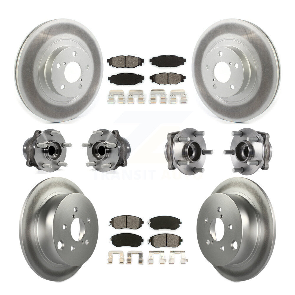 Hub Bearing Coated Brake Rotor Pads Front Rear Kit (10Pc) For Subaru Forester XV