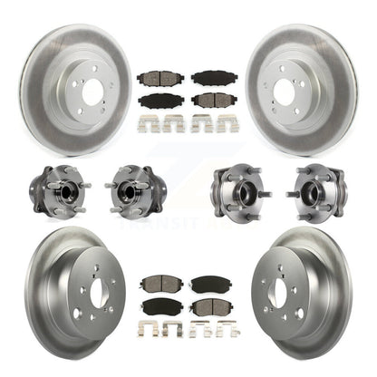 Hub Bearing Coated Brake Rotor Pads Front Rear Kit (10Pc) For Subaru Forester XV