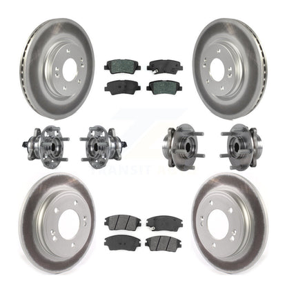 Hub Bearing Coat Brake Rotor Pads Front Rear Kit (10Pc) For Hyundai Elantra 1.6L