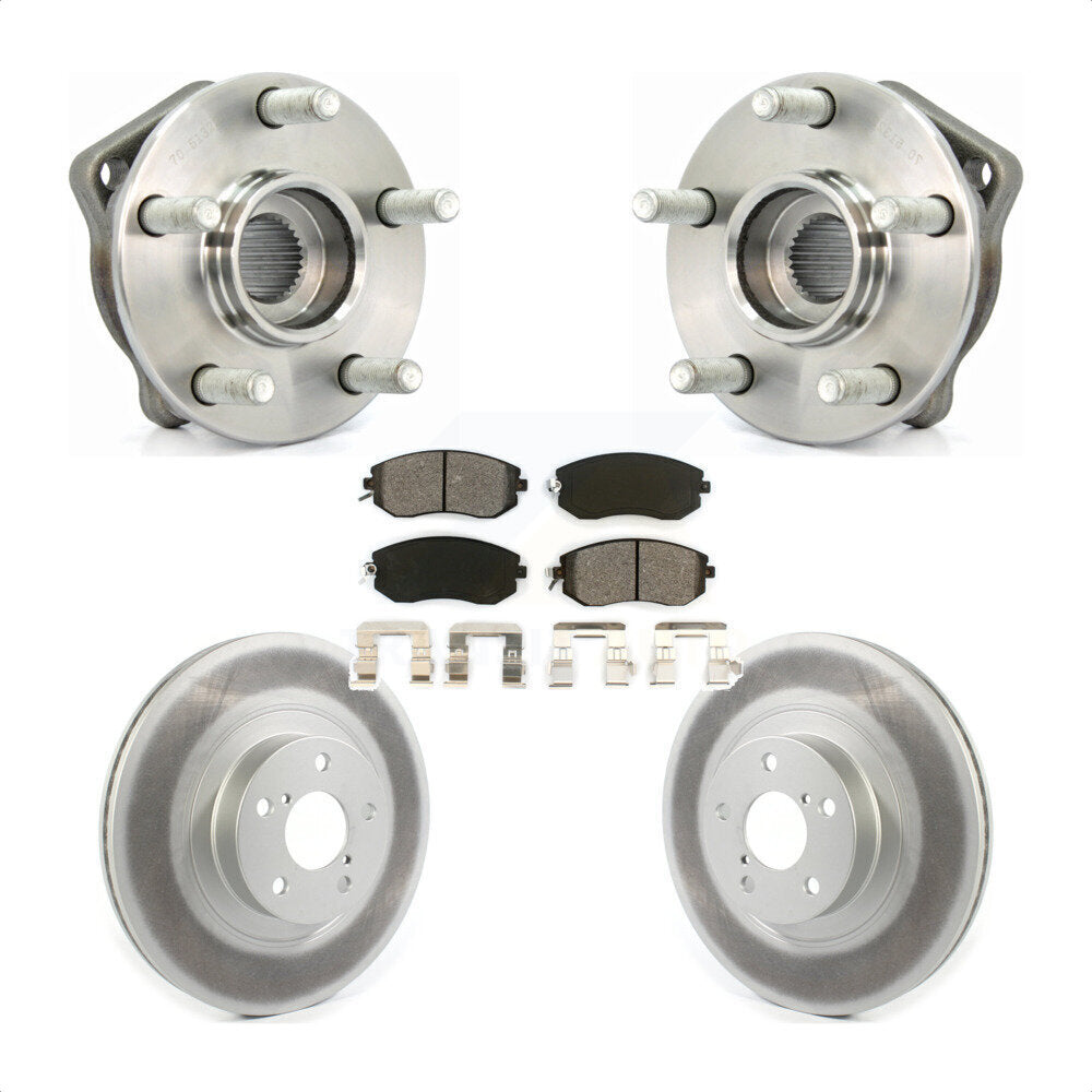 Hub Bearing Coated Brake Rotor Pad Front Kit For Subaru Impreza Forester Outback