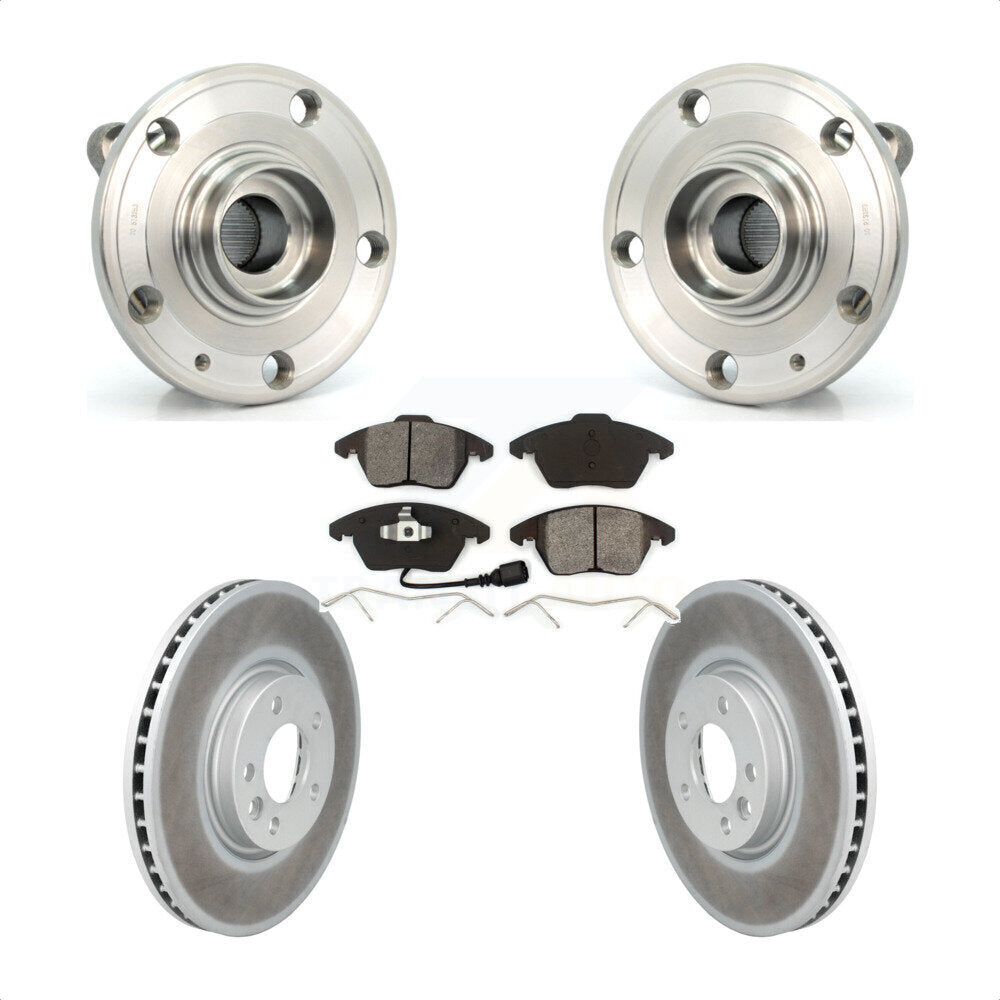 Hub Bearing Assembly Coated Disc Brake Rotor And Pad Front Kit For Volkswagen CC