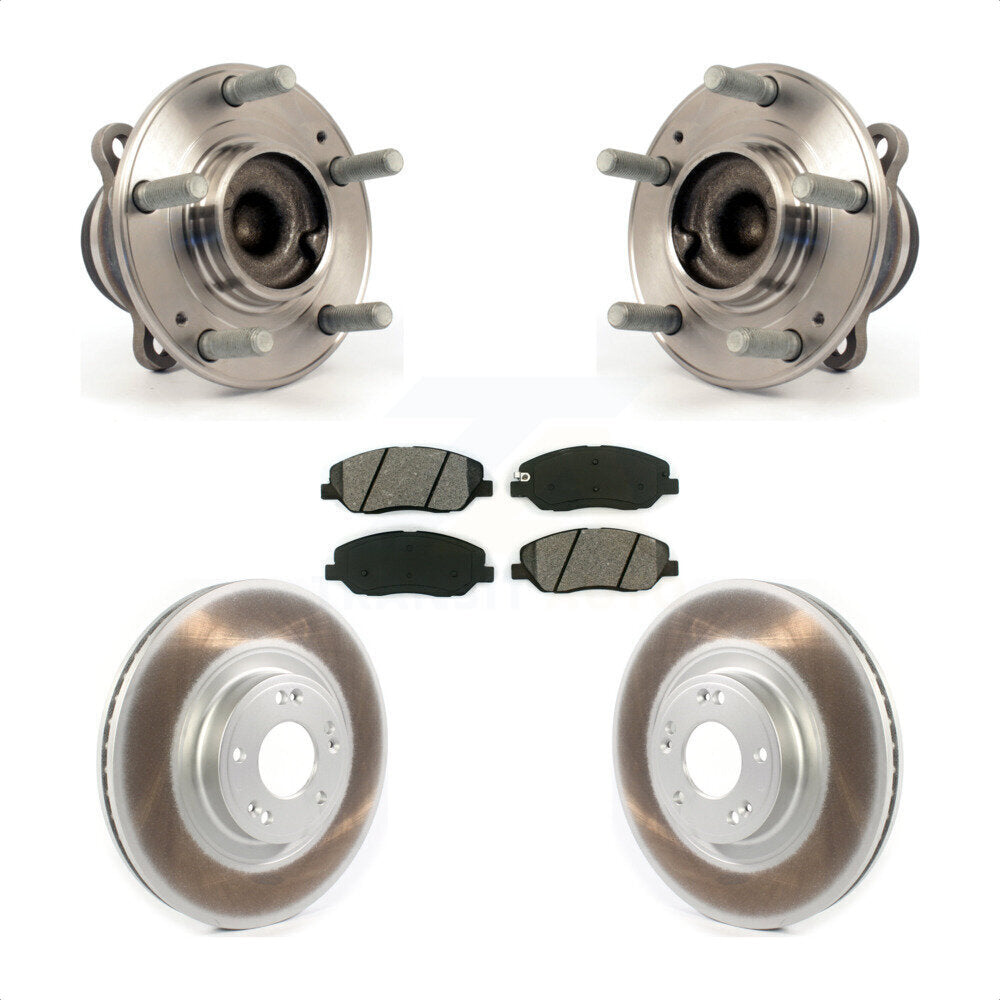 Hub Bearing Coated Disc Brake Rotor Pads Front Kit For 2012 Hyundai Genesis 3.8L