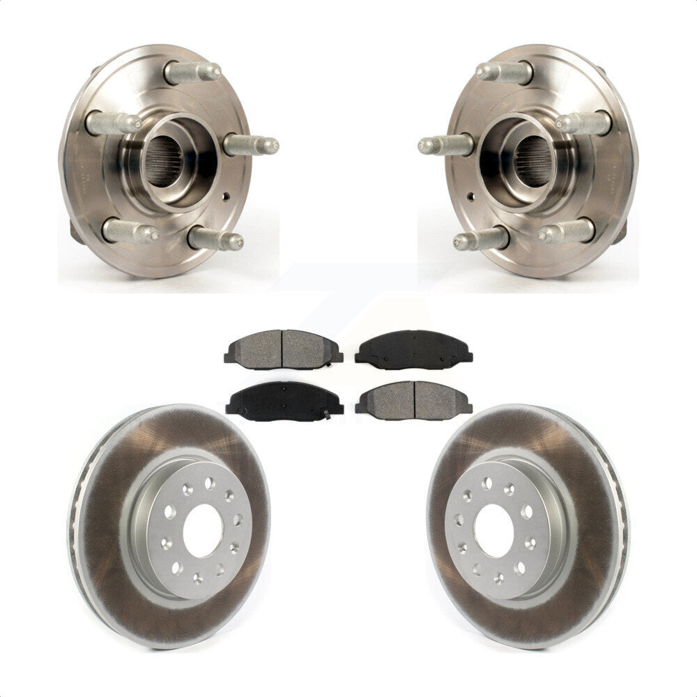 Hub Bearing Assembly Coated Disc Brake Rotor And Pads Front Kit For Cadillac CTS