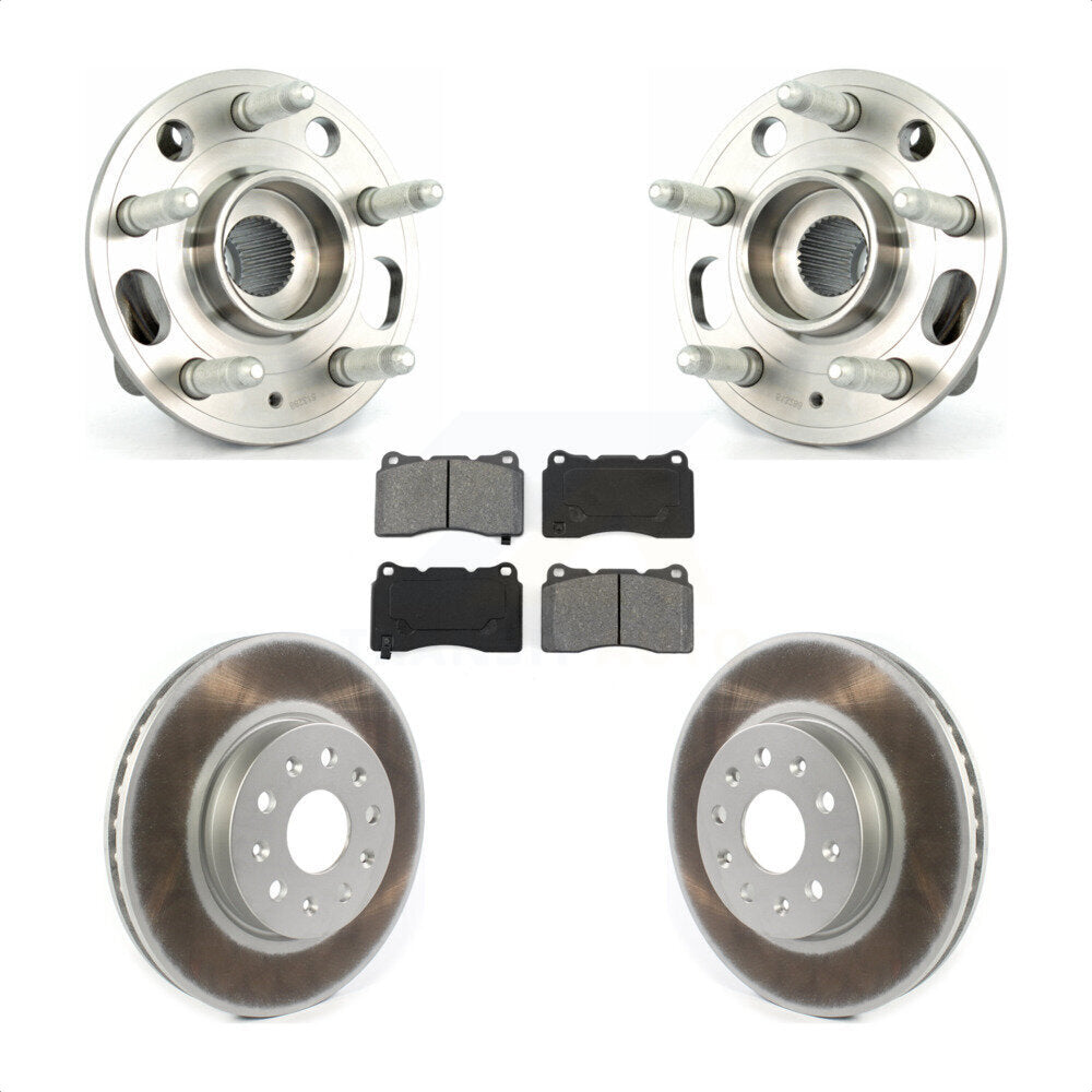 Hub Bearing Assembly Coated Disc Brake Rotor And Pads Front Kit For Cadillac CTS