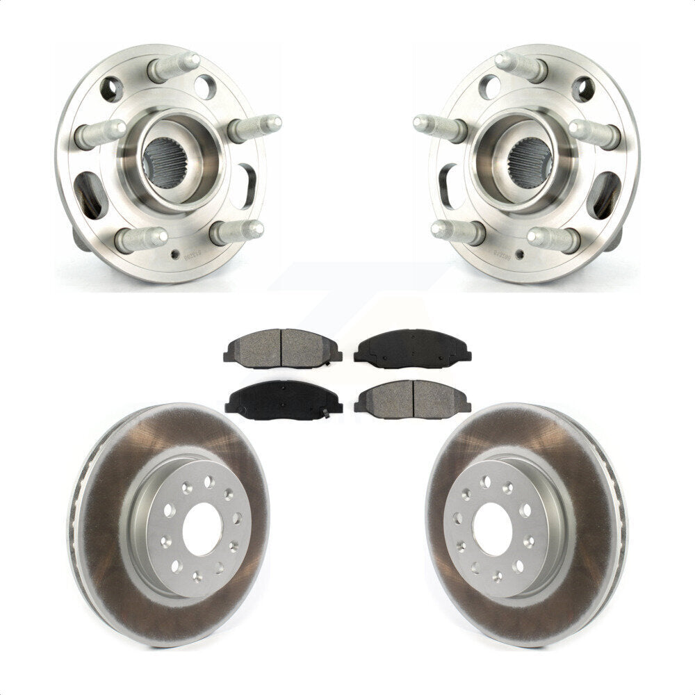 Hub Bearing Assembly Coated Disc Brake Rotor And Pads Front Kit For Cadillac CTS