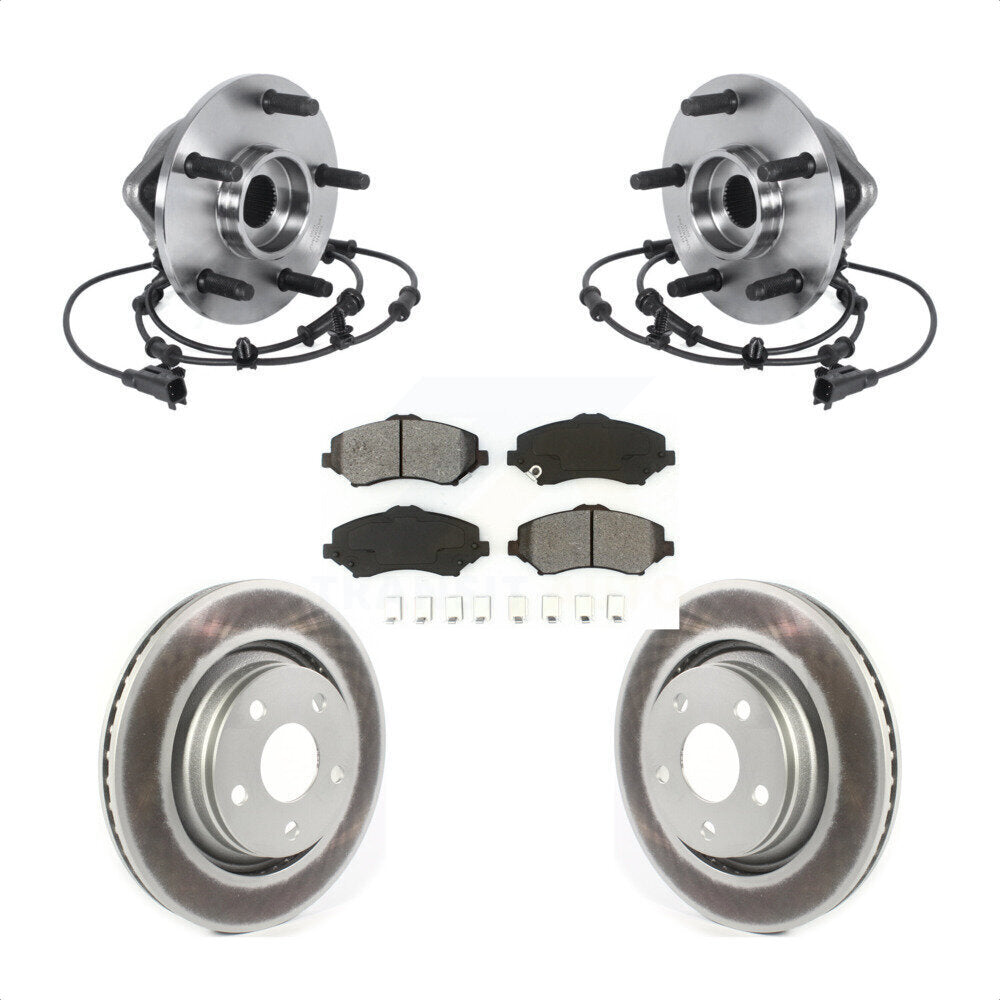 Hub Bearing Assembly Coated Disc Brake Rotor And Pad Front Kit For Jeep Wrangler