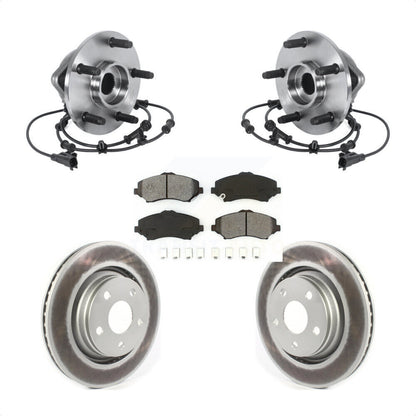 Hub Bearing Assembly Coated Disc Brake Rotor And Pad Front Kit For Jeep Wrangler