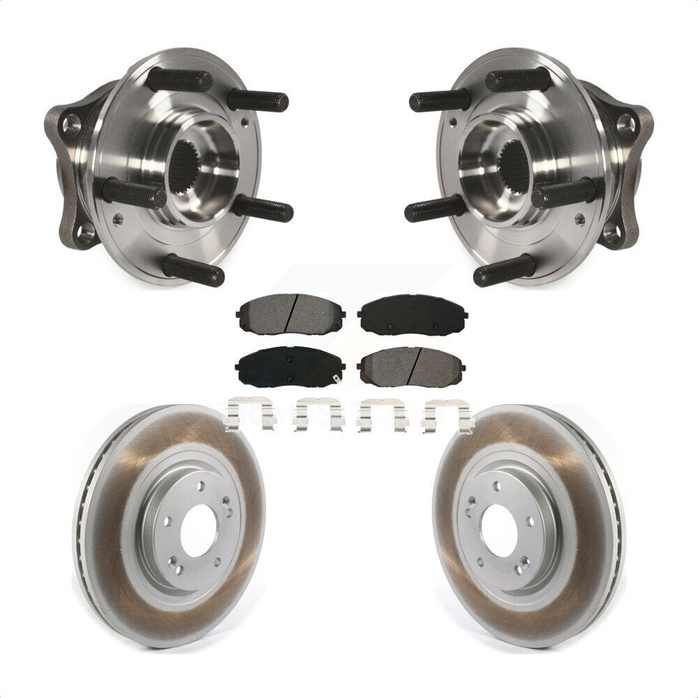 Hub Bearing Assembly Coated Brake Rotor & Pad Front Kit For 2015-2021 Kia Sedona