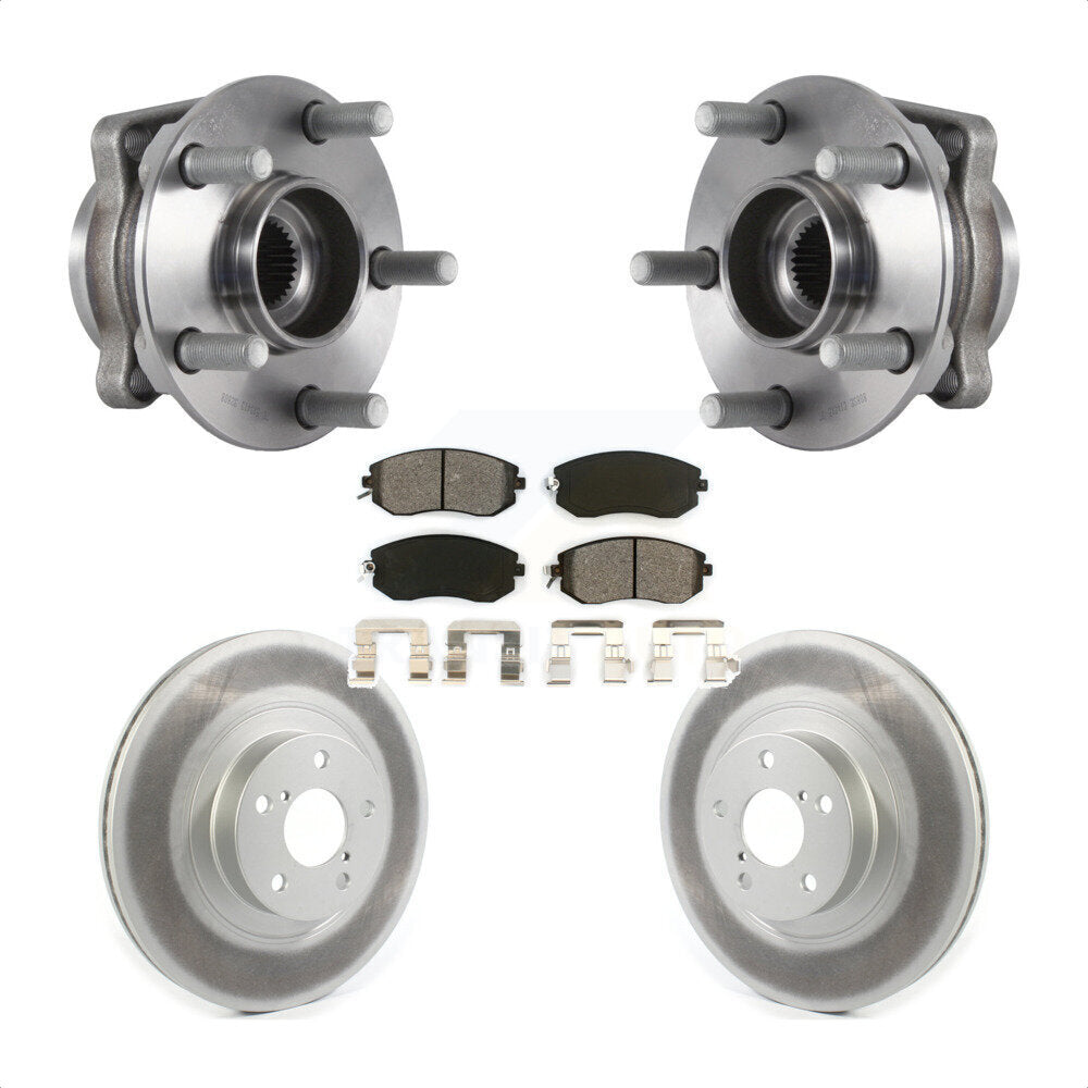 Hub Bearing Coated Brake Rotor & Pads Front Kit For Subaru Forester Crosstrek XV