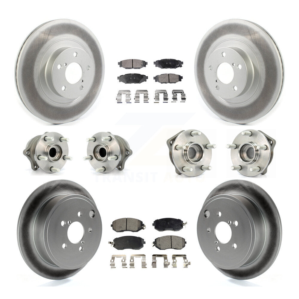 Hub Bearing Coat Brake Rotor Pad Front Rear Kit (10Pc) For Subaru Impreza Legacy