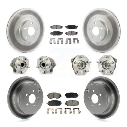Hub Bearing Coat Brake Rotor Pad Front Rear Kit (10Pc) For Subaru Impreza Legacy