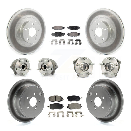 Hub Bearing Coat Brake Rotor Pad Front Rear Kit (10Pc) For Subaru Impreza Legacy