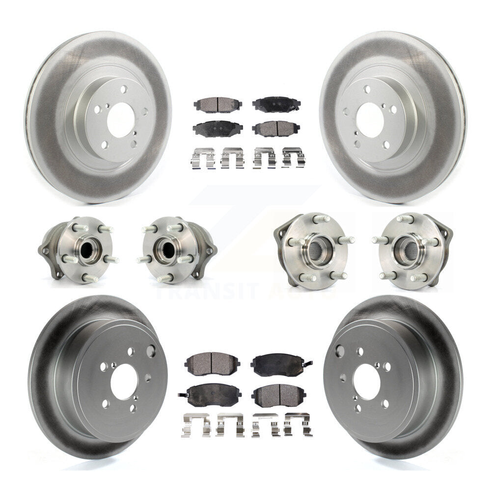 Hub Bearing Coat Brake Rotor Pad Front Rear Kit (10Pc) For Subaru Outback Legacy