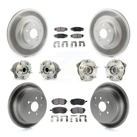 Hub Bearing Coat Brake Rotor Pad Front Rear Kit (10Pc) For Subaru Outback Legacy