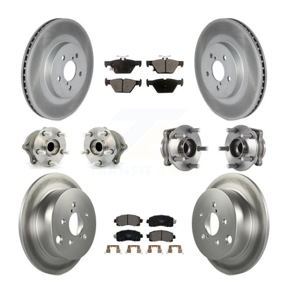 Hub Bearing Coated Brake Rotor & Pads Front Rear Kit (10Pc) For Subaru Crosstrek