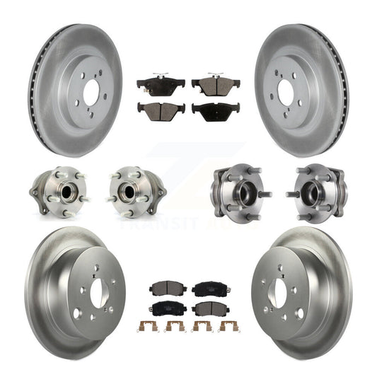 Hub Bearing Coated Brake Rotor & Pads Front Rear Kit (10Pc) For Subaru Crosstrek