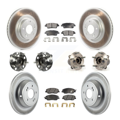Hub Bearing Coat Brake Rotor Pads Front Rear Kit (10Pc) For Hyundai Genesis 3.8L